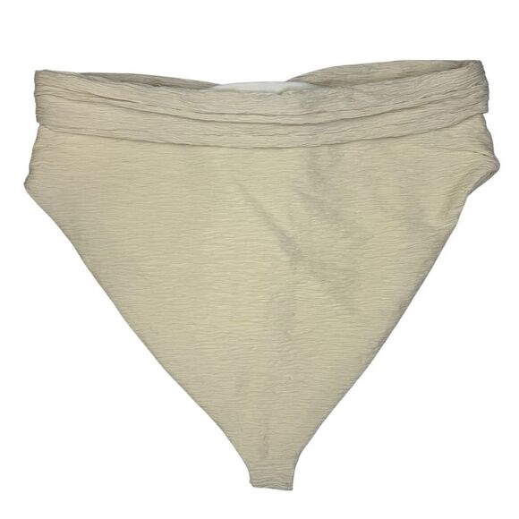 NEW Mara Hoffman Goldie Textured High Waist Swim Bikini Bottoms Cream Size 3X - Picture 4 of 6
